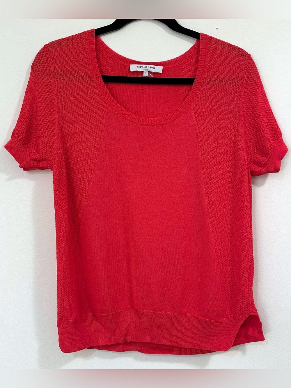 Gerard Darel Red Short Sleeve Shirt Size 2